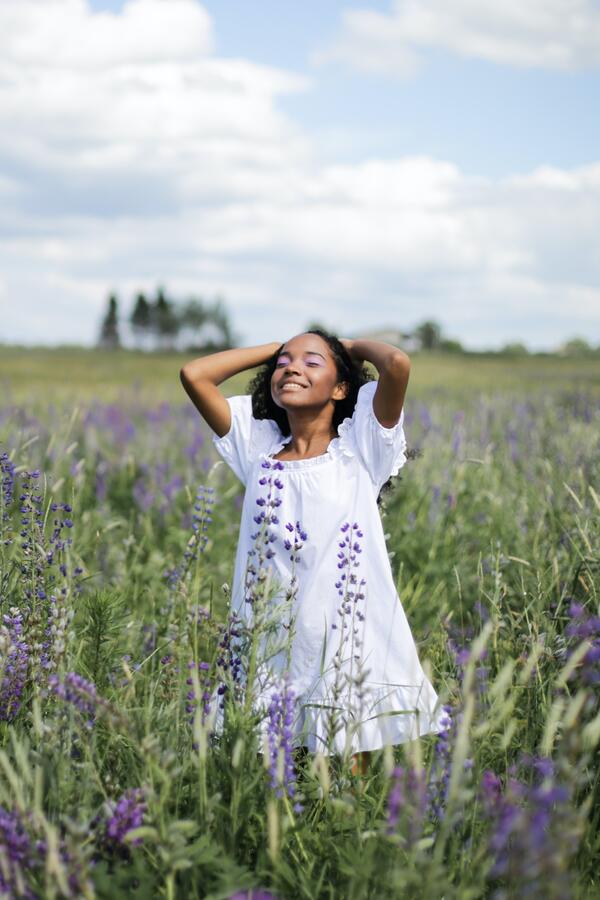 Girl in wild flowers