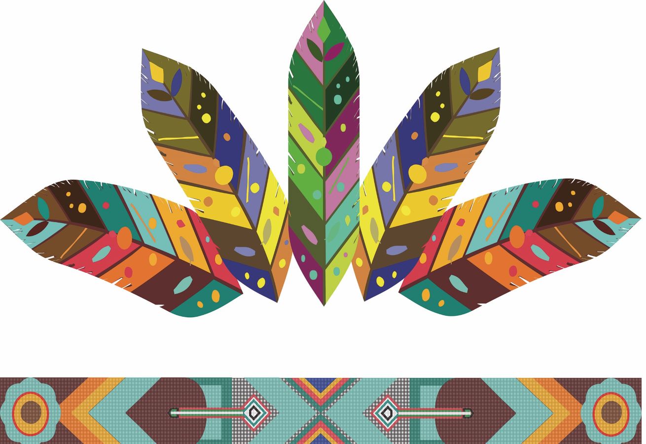 Colorful feathers vector