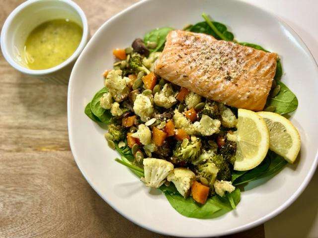 Salmon and Roasted Veggie Salad