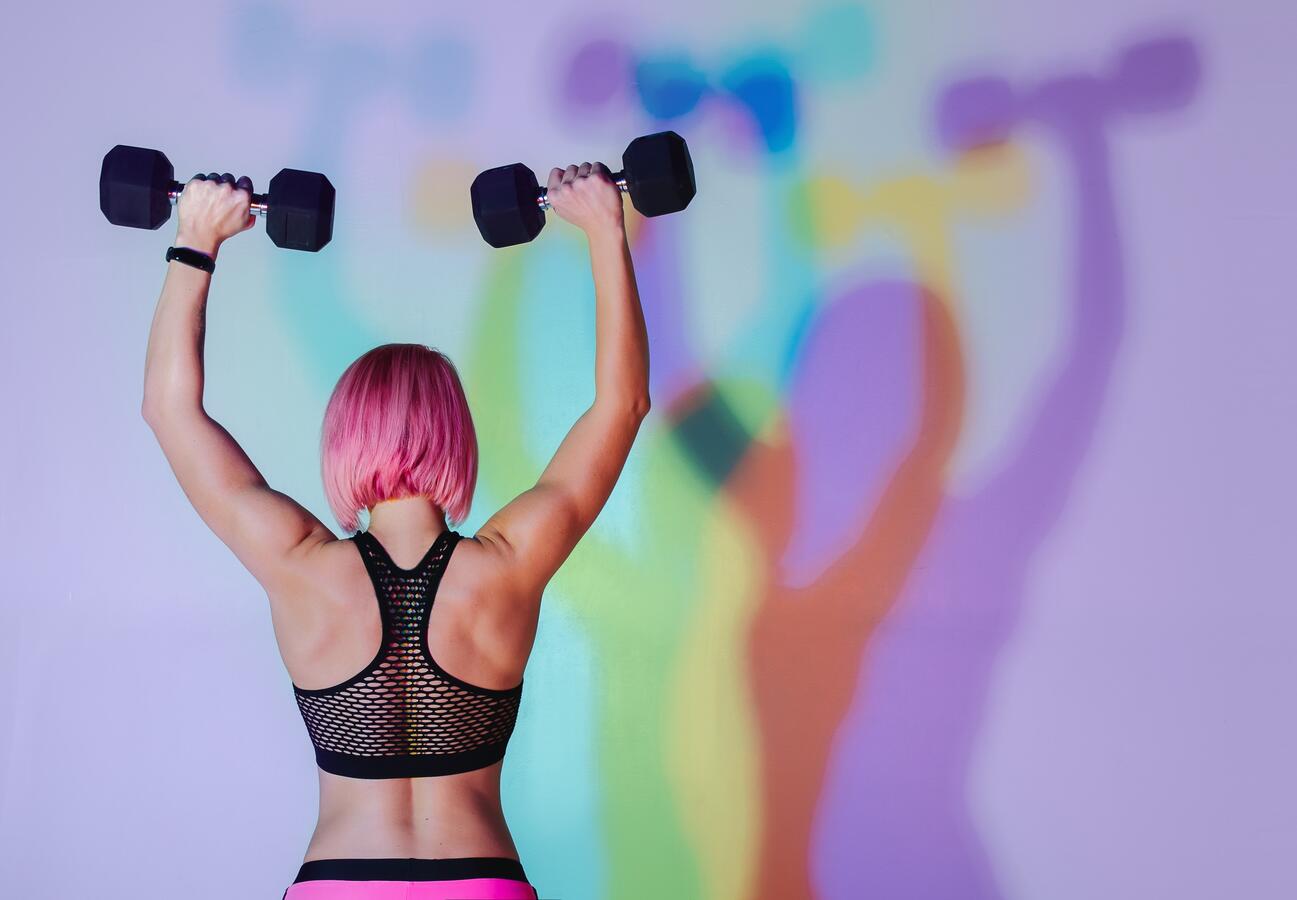 Woman lifting weights