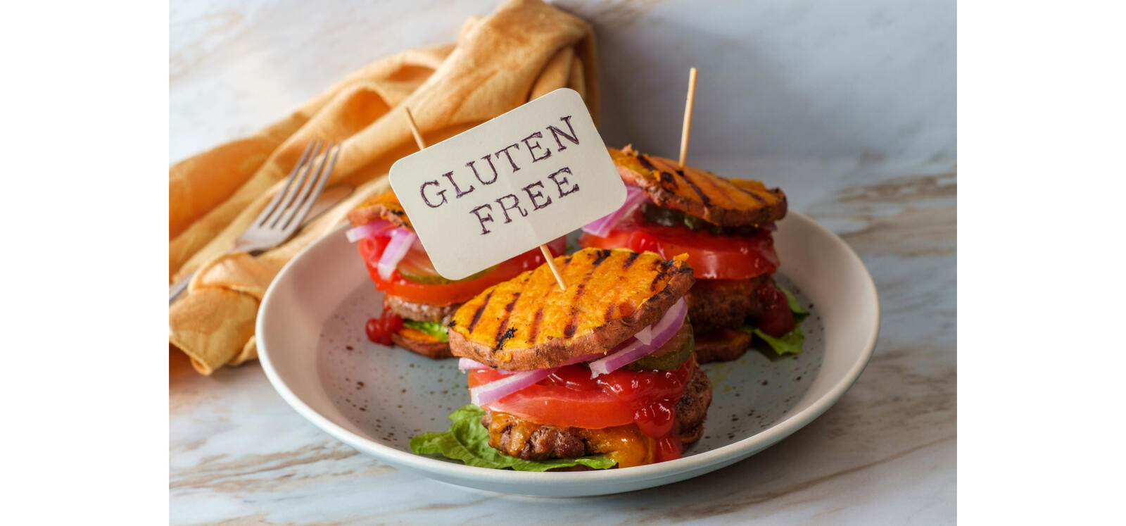 Gluten Free sign on gluten free meal