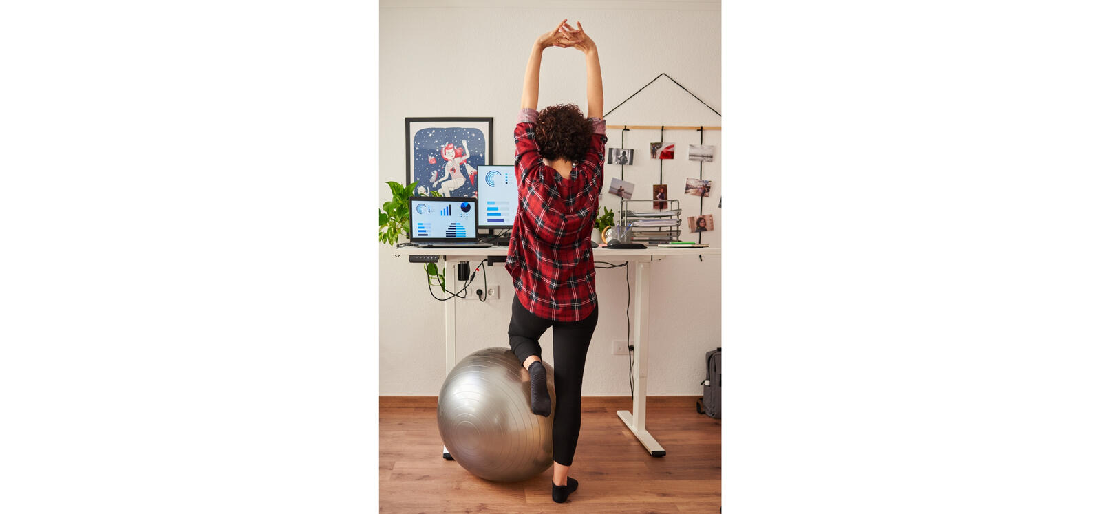 Woman with yoga ball