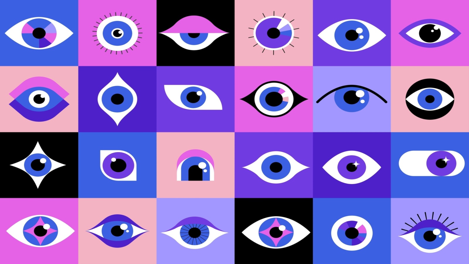 Collection of eyes logos, symbols and icons. Concept vector illustration