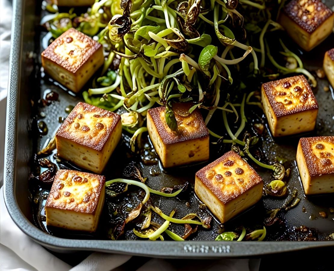 Spicy-Sweet Tofu and Bean Sprouts