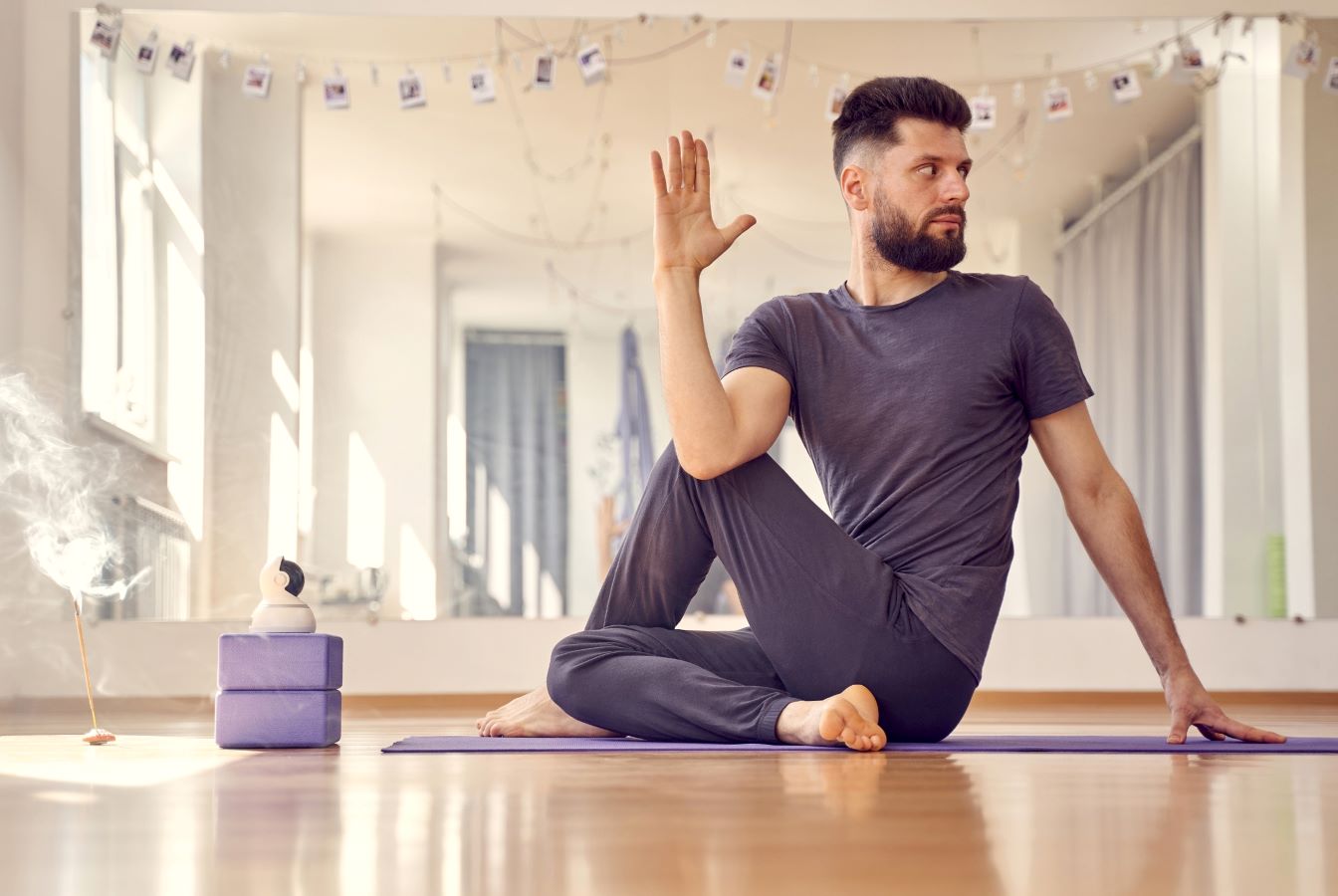Man in a yoga pose