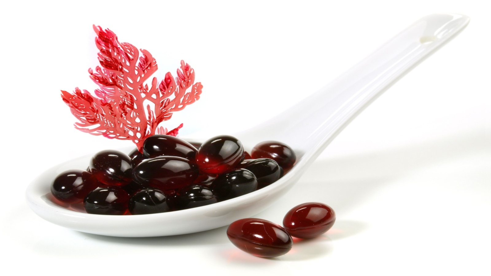 Astaxanthin on white background