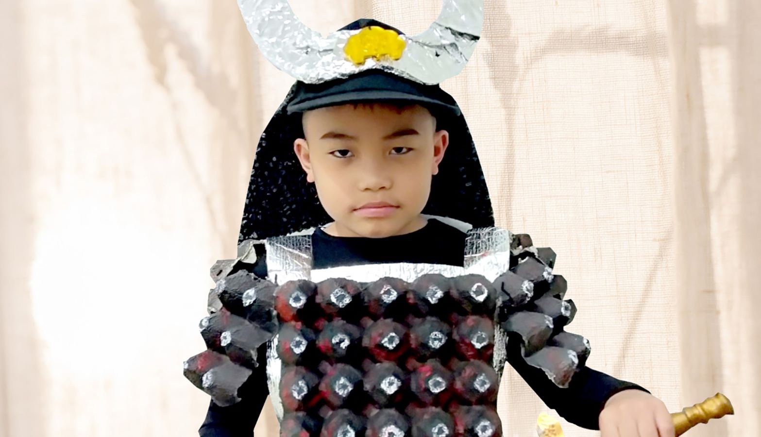 Boy in his Halloween costume