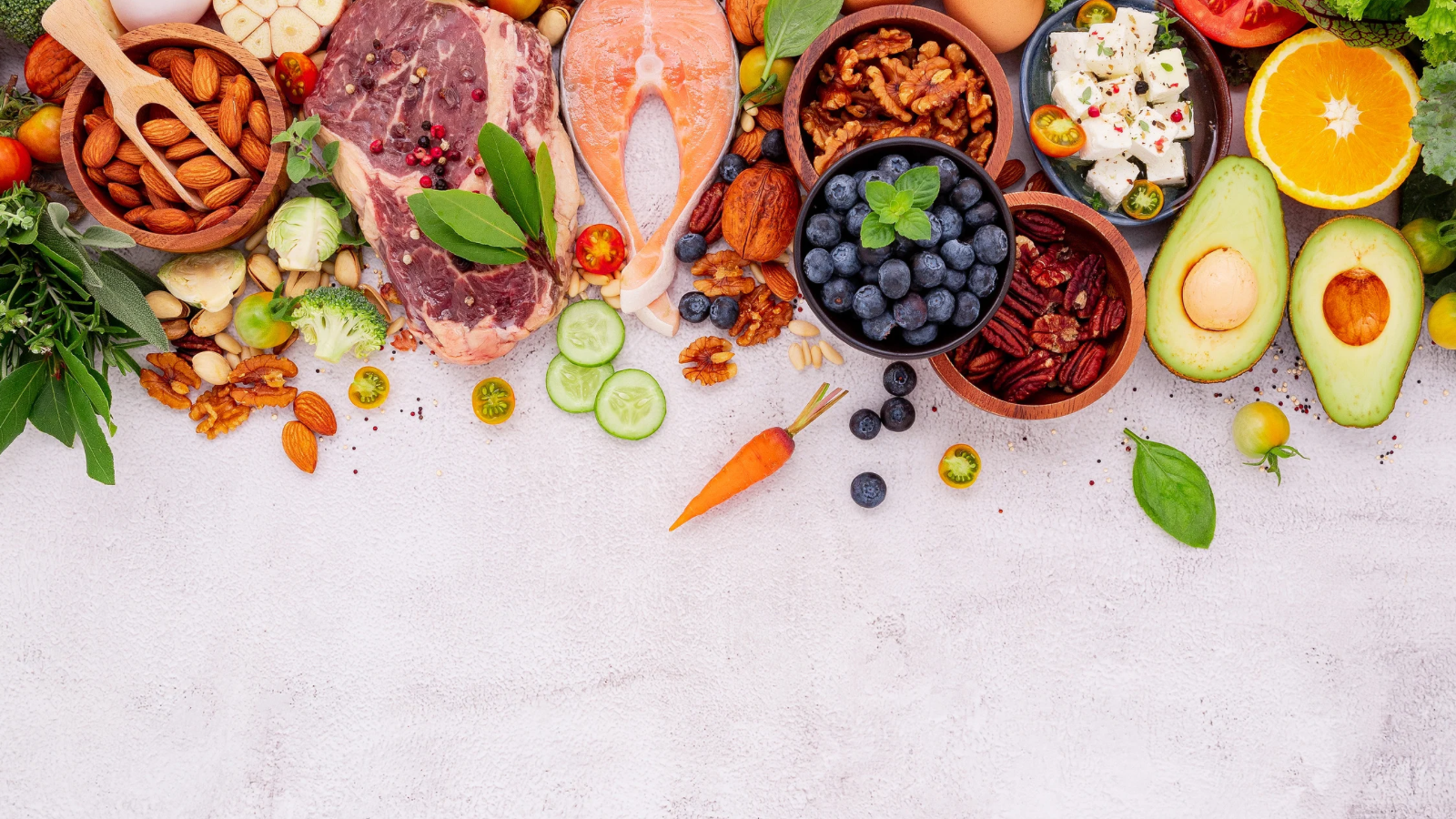 assortment of foods included in DASH diet