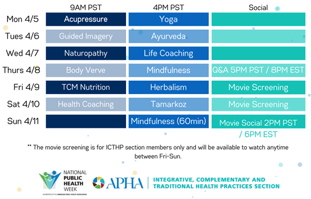 National Public Health Week Schedule