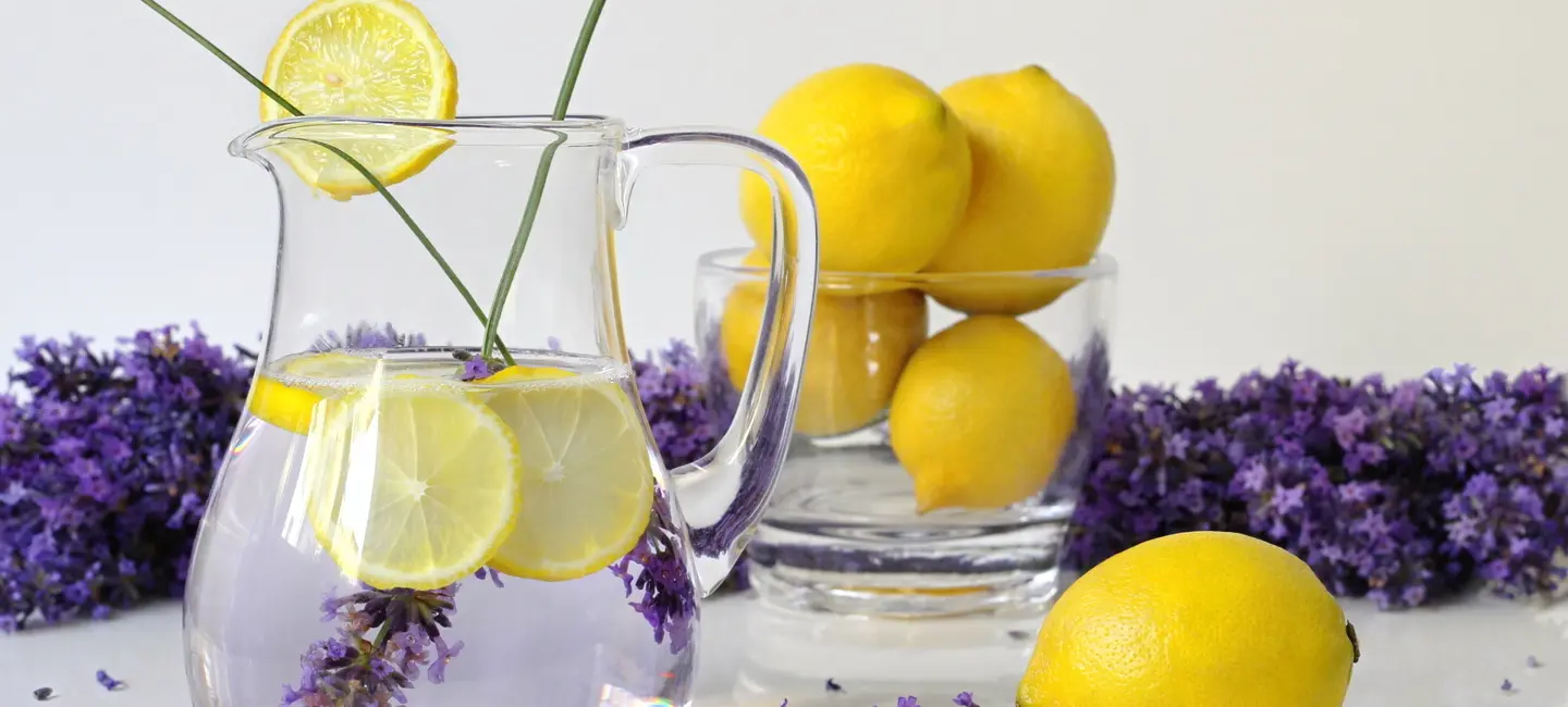 lemons and lavender flowers rich in Perillyl Alcohol