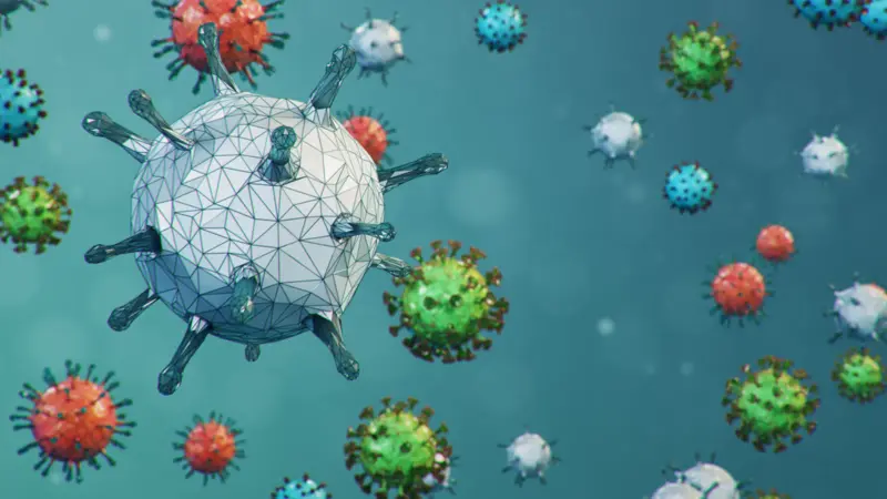 Infection causing chronic disease, 3D illustration Infection causing chronic disease, 3D illustration