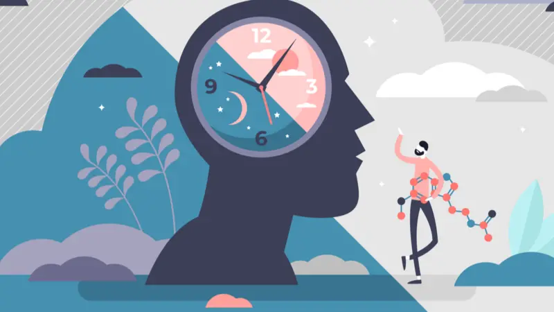 Circadian rhythm concept, tiny person vector illustration. Circadian rhythm concept, tiny person vector illustration.