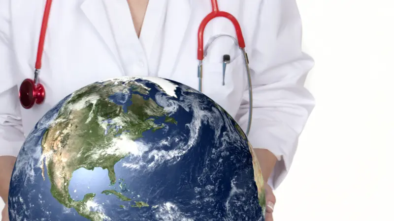 Physician holding plant earth in her hands. Physician holding plant earth in her hands.