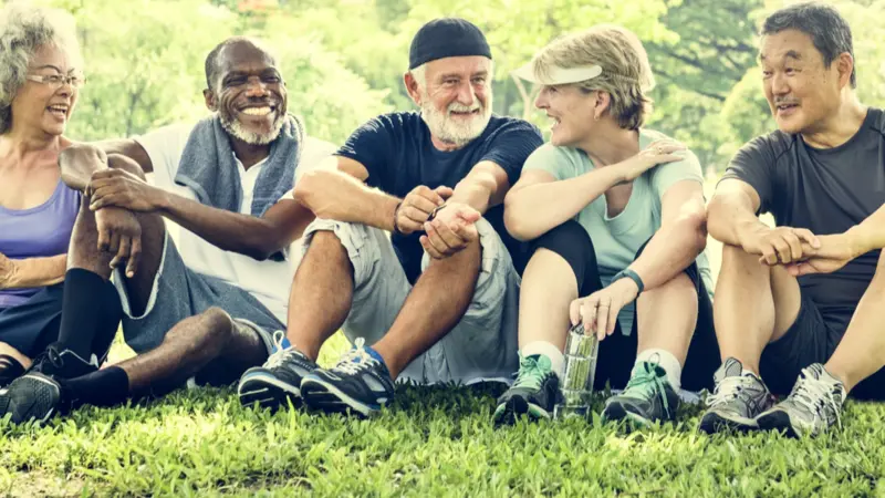 Senior Group Friends Exercise Relax Concept Senior Group Friends Exercise Relax Concept