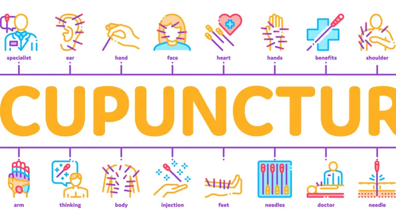 Acupuncture Therapy Minimal Infographic Web Banner Vector Acupuncture Therapy Minimal Infographic Web Banner Vector