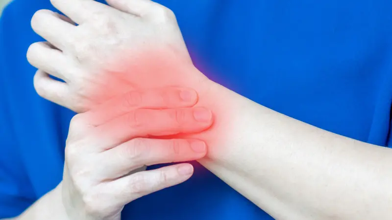 Inflammation and stiffness in the ulnar wrist joint or osteoarthritis Inflammation and stiffness in the ulnar wrist joint or osteoarthritis