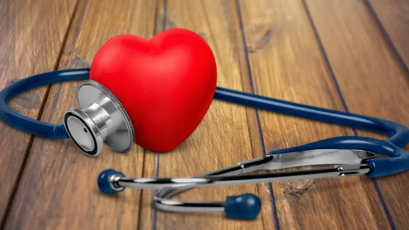 Heart with stethoscope