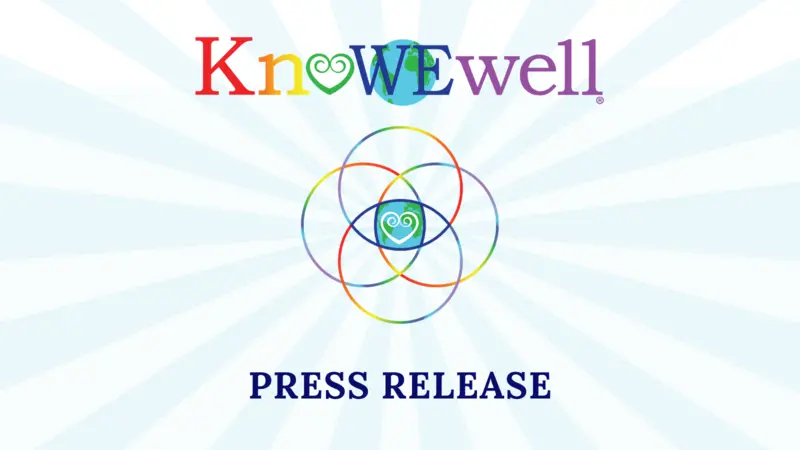Colorful KnoWEwell logos and press release text