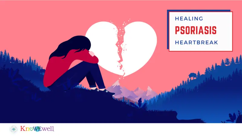 Heartbroken woman sitting on hill feeling sad and alone with broken heart in background Heartbroken woman sitting on hill feeling sad and alone with broken heart in background