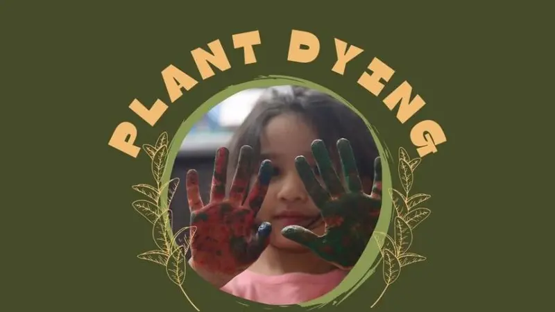 Plant dying with kids - photo of child with hands covered in dye