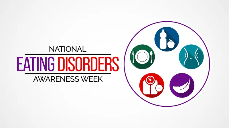 Vector illustration on the theme of National Eating disorders and screening week observed each year during last week of February. Vector illustration on the theme of National Eating disorders and screening week observed each year during last week of February.