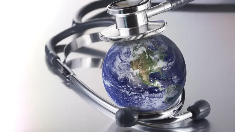 Listening to earth with stethoscope Listening to earth with stethoscope
