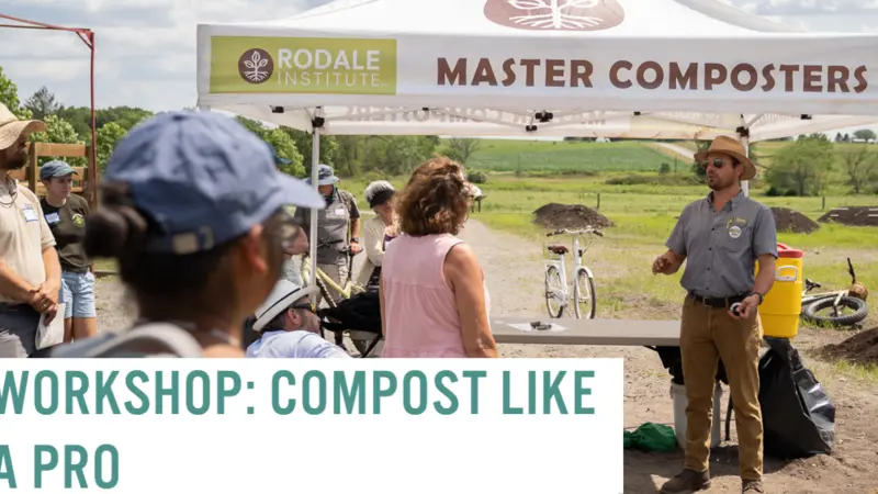 Compost tent with instructor and participants. Compost tent with instructor and participants.