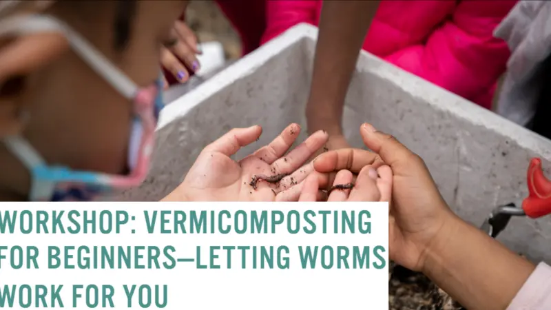 Children holding worms and dirt