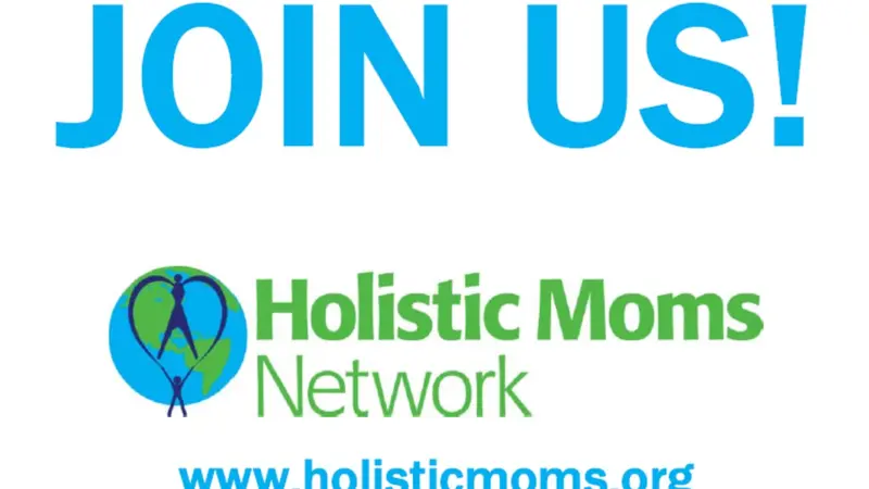 Basic Illness Ideas White background, blue text Join us! at top, HMN Logo in middle, www.holisticmoms.org at bottom