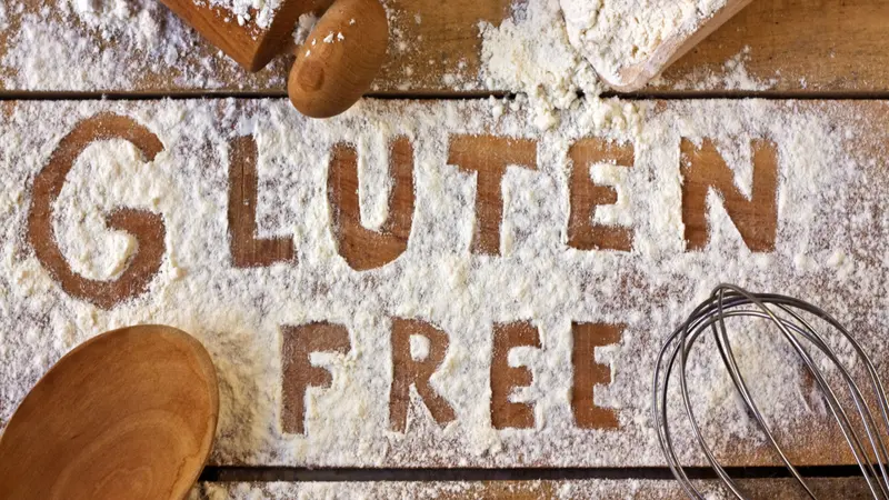 gluten free words with wood background gluten free words with wood background