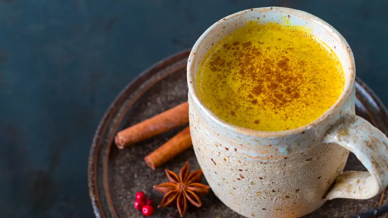 Golden Milk, made with turmeric and other spices Golden Milk, made with turmeric and other spices