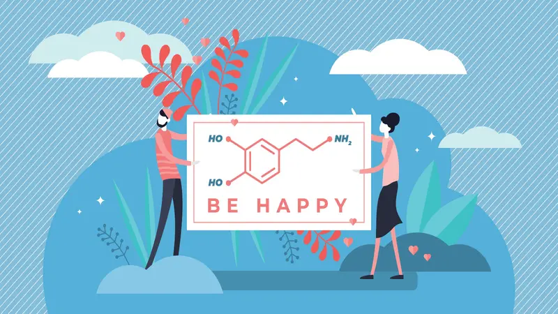 Dopamine vector illustration Dopamine vector illustration