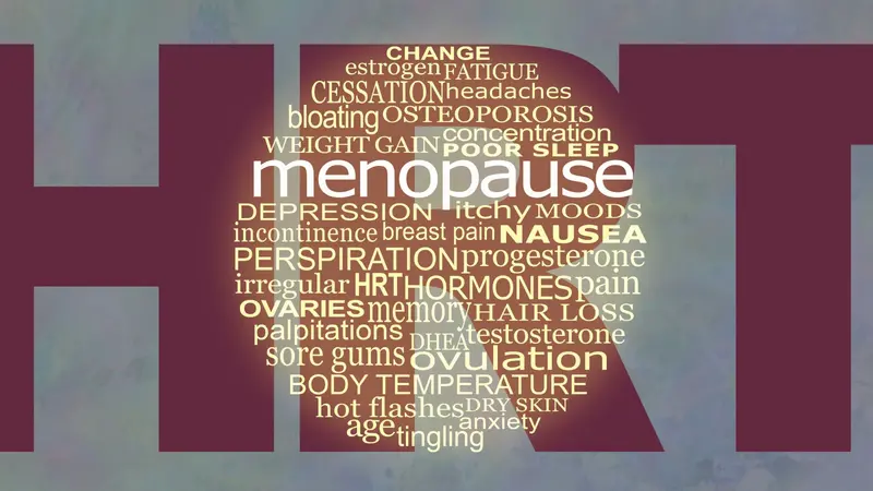 Menopause and HRT word bubble campaign background banner - circular word cloud relevant to menopause Menopause and HRT word bubble campaign background banner - circular word cloud relevant to menopause