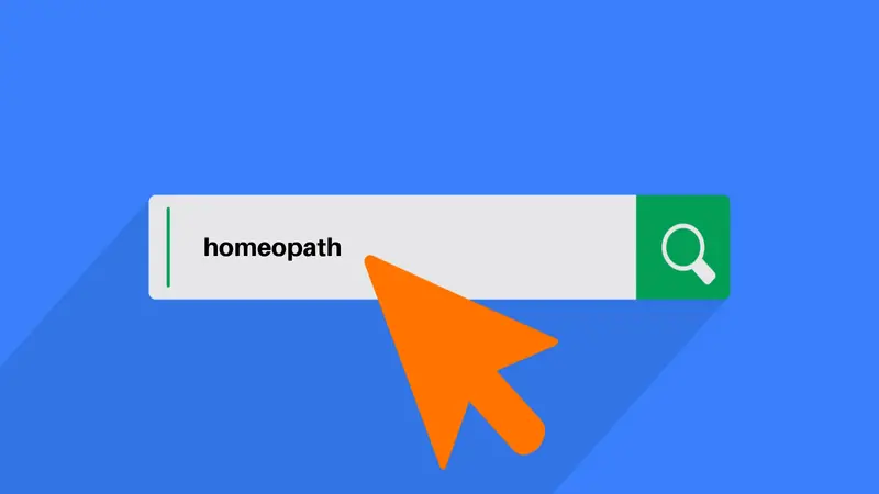 search bar. with the word "homeopath"