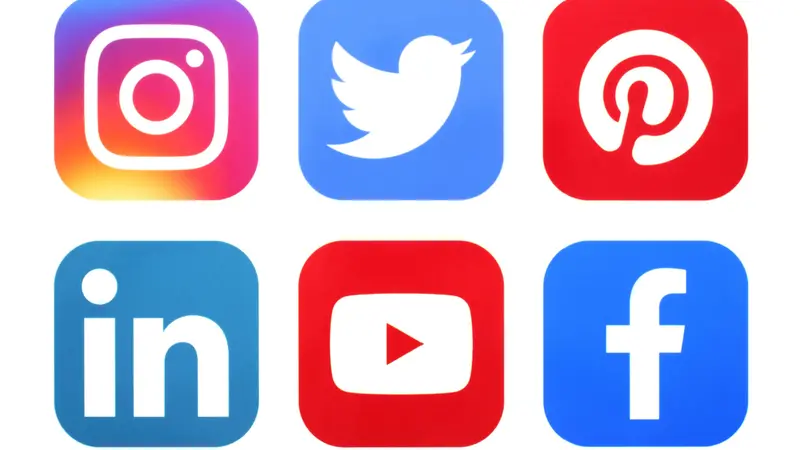Facebook, Instagram, Linkedin and other social media logos Facebook, Instagram, Linkedin and other social media logos