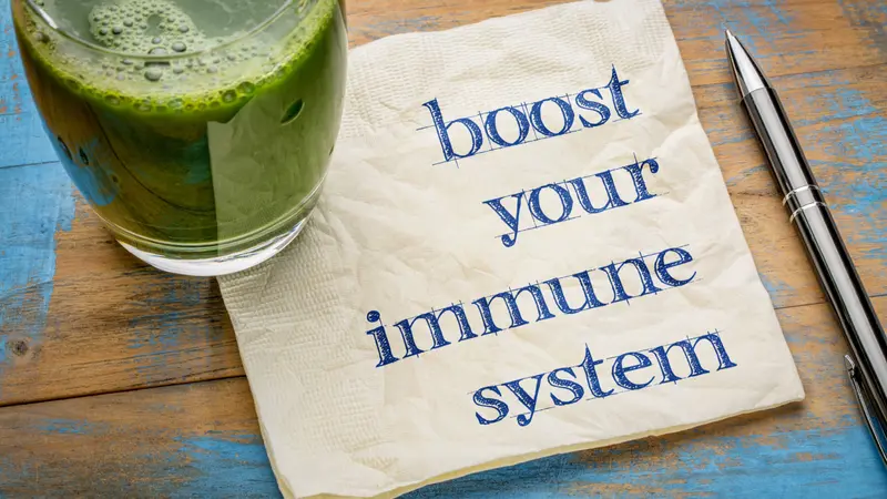 boost your immune system - inspirational handwriting on a napkin