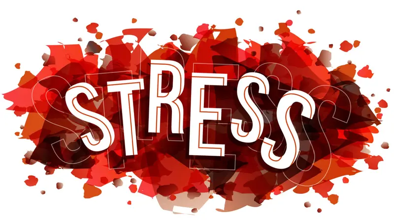 Vector creative illustration of stress word