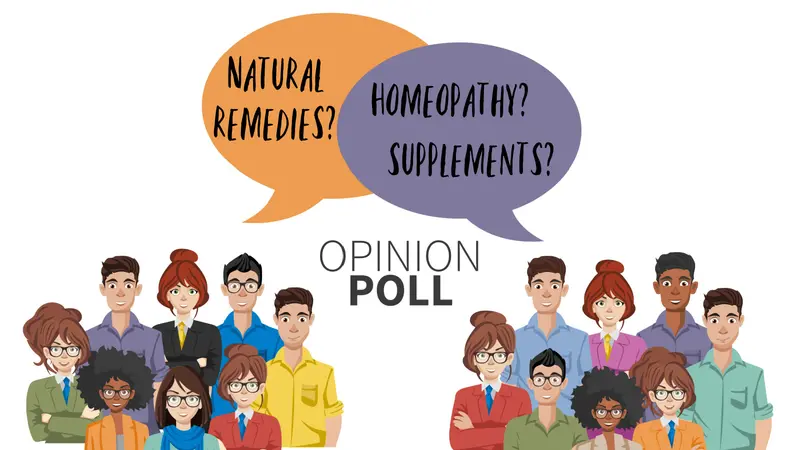 Opinion poll flat illustration of two groups of people and speech bubbles between them