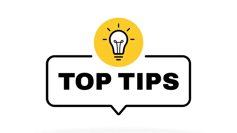 Top tips geometric message bubble with light bulb emblem. Top tips geometric message bubble with light bulb emblem.