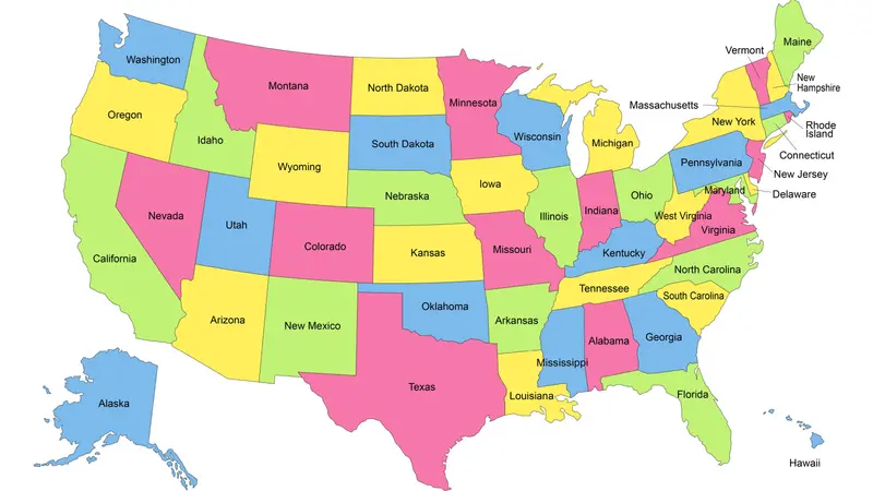 Map of United States with Hawaii and Alaska Map of United States with Hawaii and Alaska