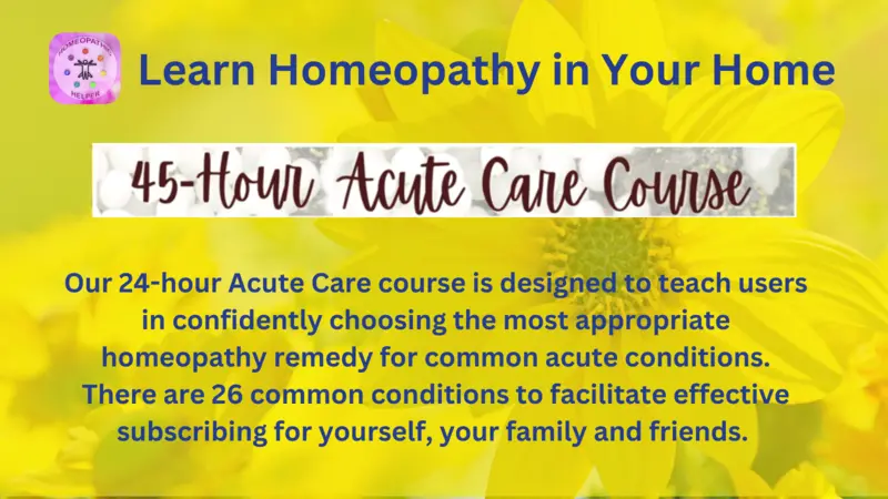 Homeopathic Intervention for Acute Conditions Homeopathic Intervention for Acute Conditions Banner