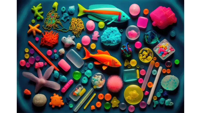Assortment of plastic toys Assortment of plastic toys