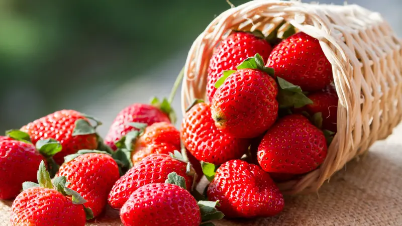 Strawberries in natural background