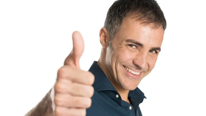 Satisfied Positive Man Gesturing Ok Sign Isolated On White Background Satisfied Positive Man Gesturing Ok Sign Isolated On White Background