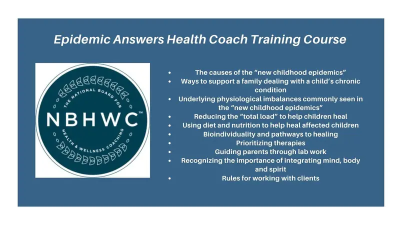 Epidemic Answers Health Coach Training Course Epidemic Answers Health Coach Training Course