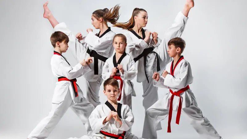 Kids enjoying taekwondo Kids enjoying taekwondo