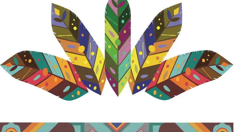 Colorful feathers vector
