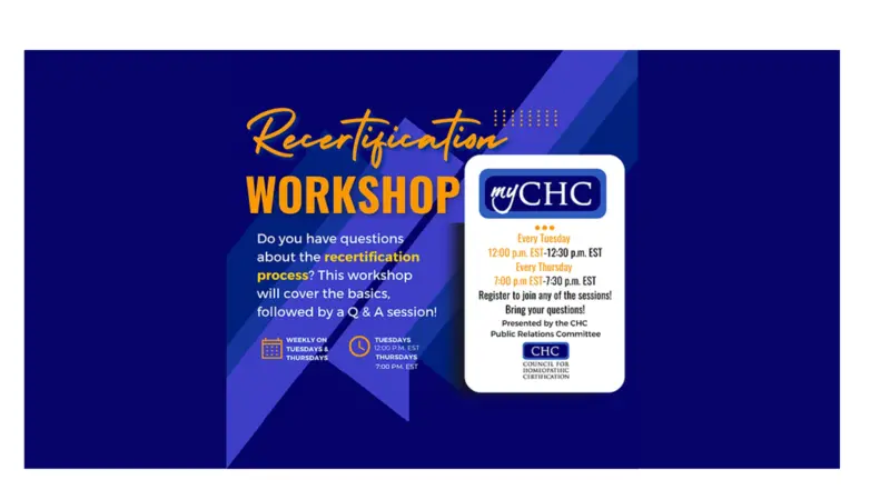 Banner: CHC Recertification Workshop Banner: CHC Recertification Workshop