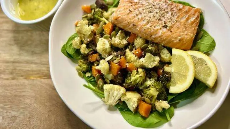 Salmon and Roasted Veggie Salad