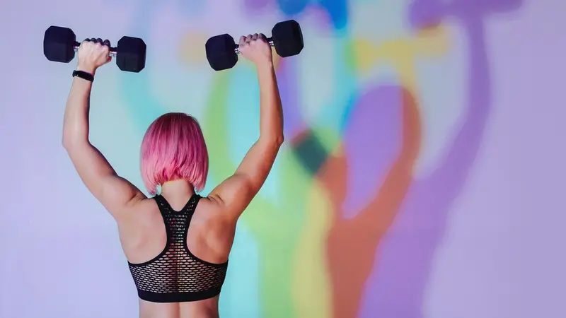 Woman lifting weights